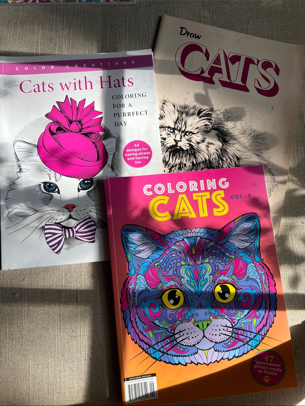 Adult Coloring Cats Book Bundle. Brand New!